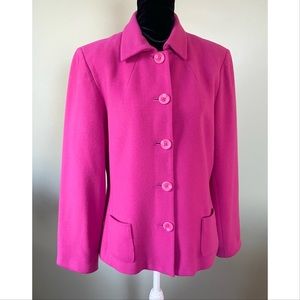 Pink pea coat, Signature For You wool jacket, cashmere button up coat